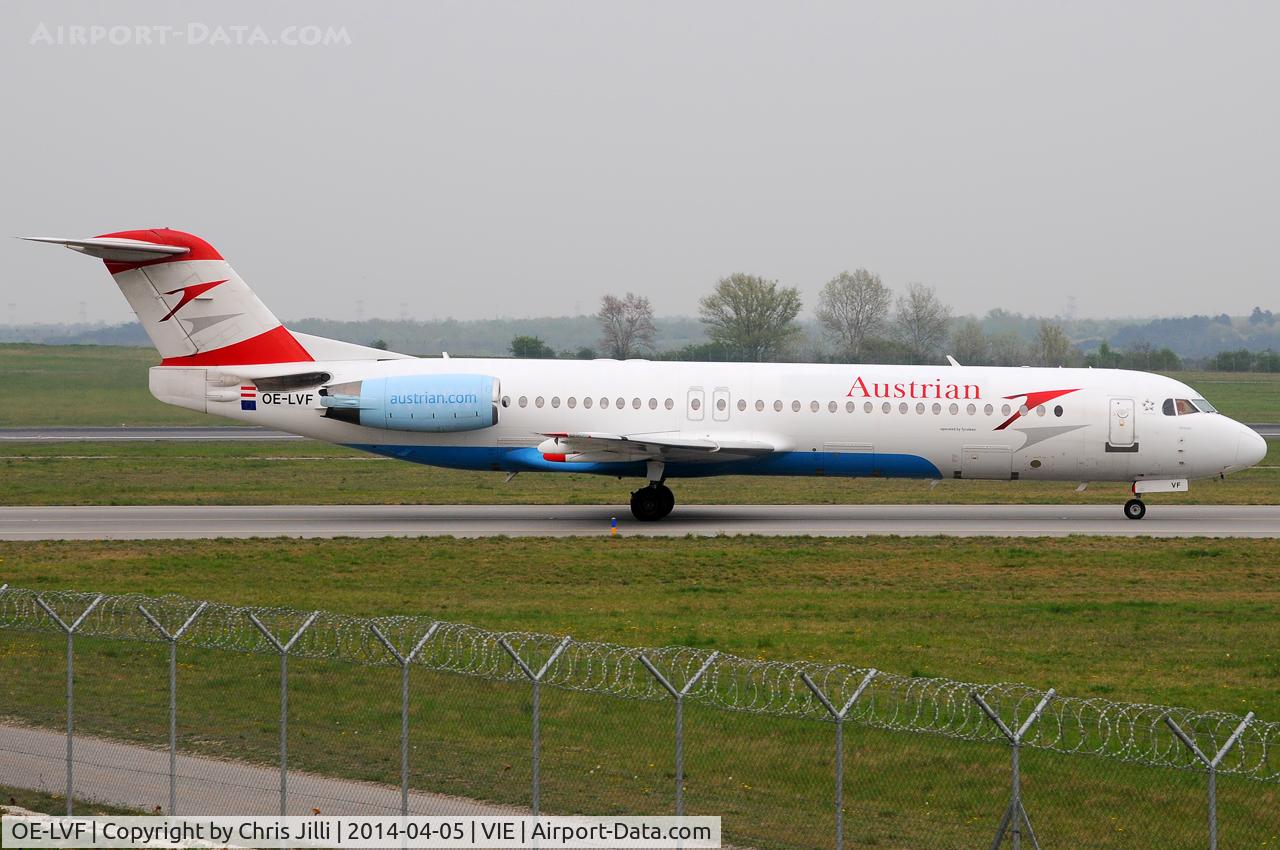 OE-LVF, 1993 Fokker 100 (F-28-0100) C/N 11483, Austrian Airlines