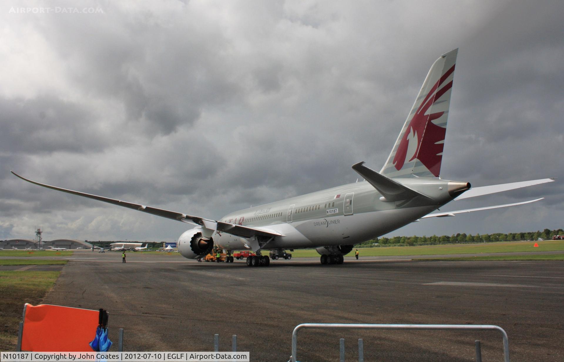 N10187, 2012 Boeing 787-8 Dreamliner Dreamliner C/N 38320, Off to display at FIA 2012