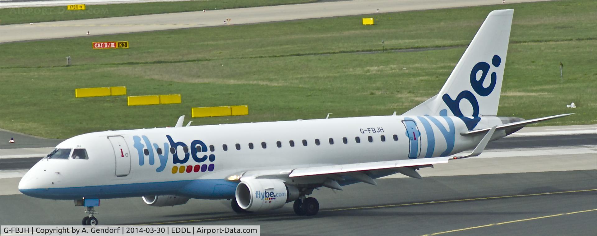 G-FBJH, 2012 Embraer 175STD (ERJ-170-200) C/N 17000351, FlyBE, is here shortly after anding at Düsseldorf Int'l(EDDL)