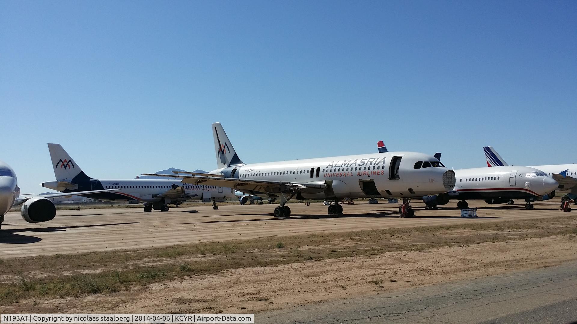 N193AT, 1986 Boeing 737-3Z0 C/N 23450, Parked at Goodyear airport in Goodyear, Arizona USA.
