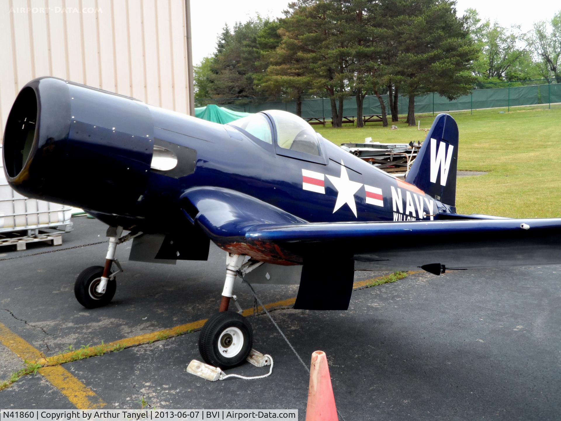 N41860, 2007 WAR Vought F4U Corsair C/N 435, On display @ BVI Air Heritage Museum