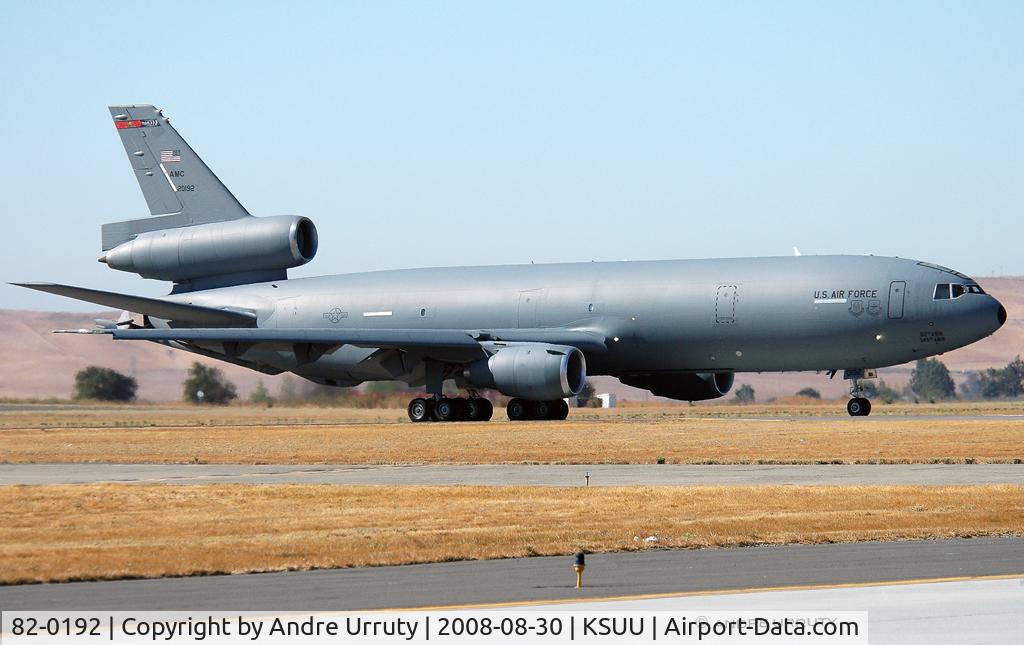 82-0192, 1983 McDonnell Douglas KC-10A Extender C/N 48214, KC-10A preparing for flyby at 2008 Travis AFB open house.