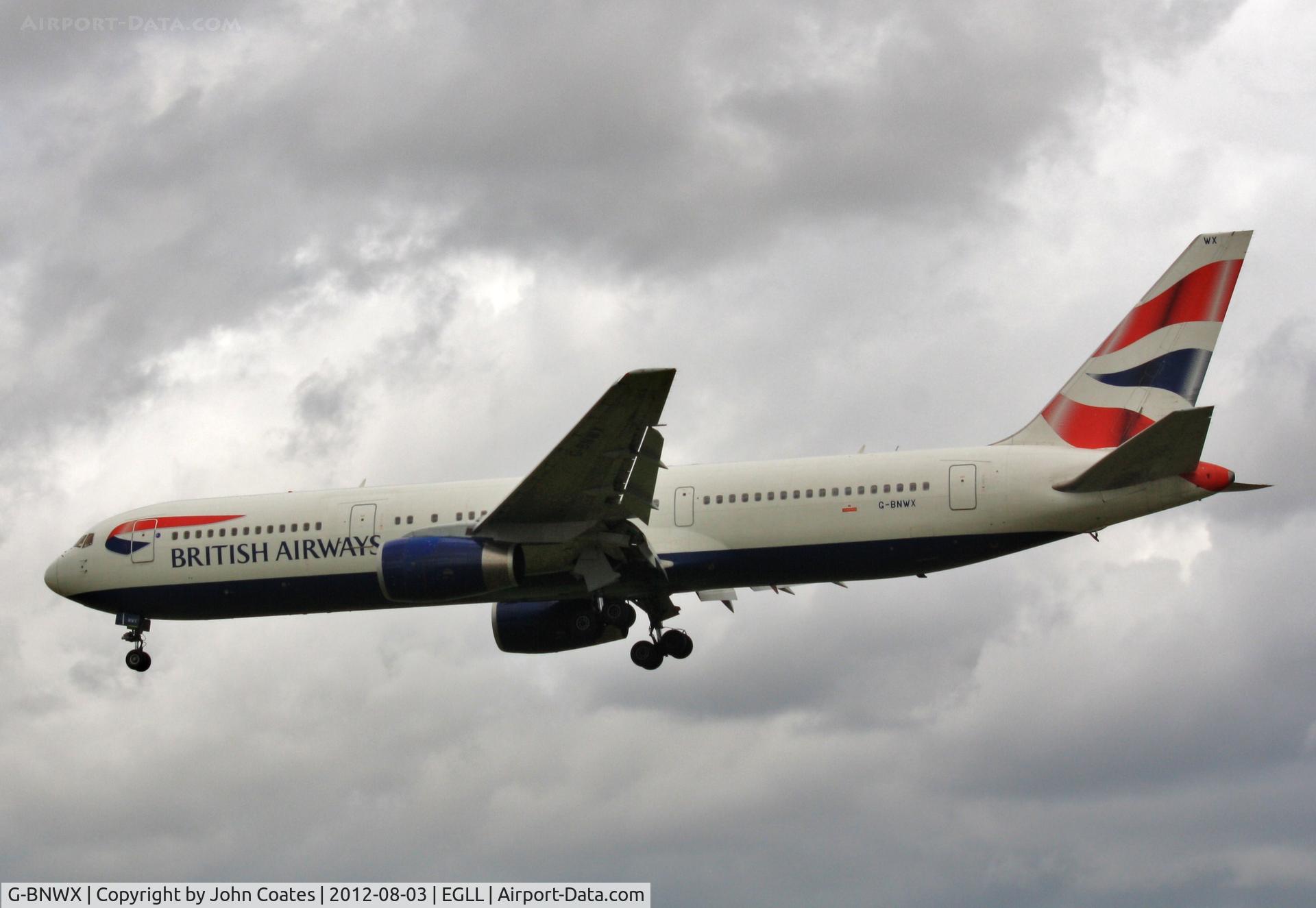 G-BNWX, 1994 Boeing 767-336 C/N 25832, Finals to 27R
