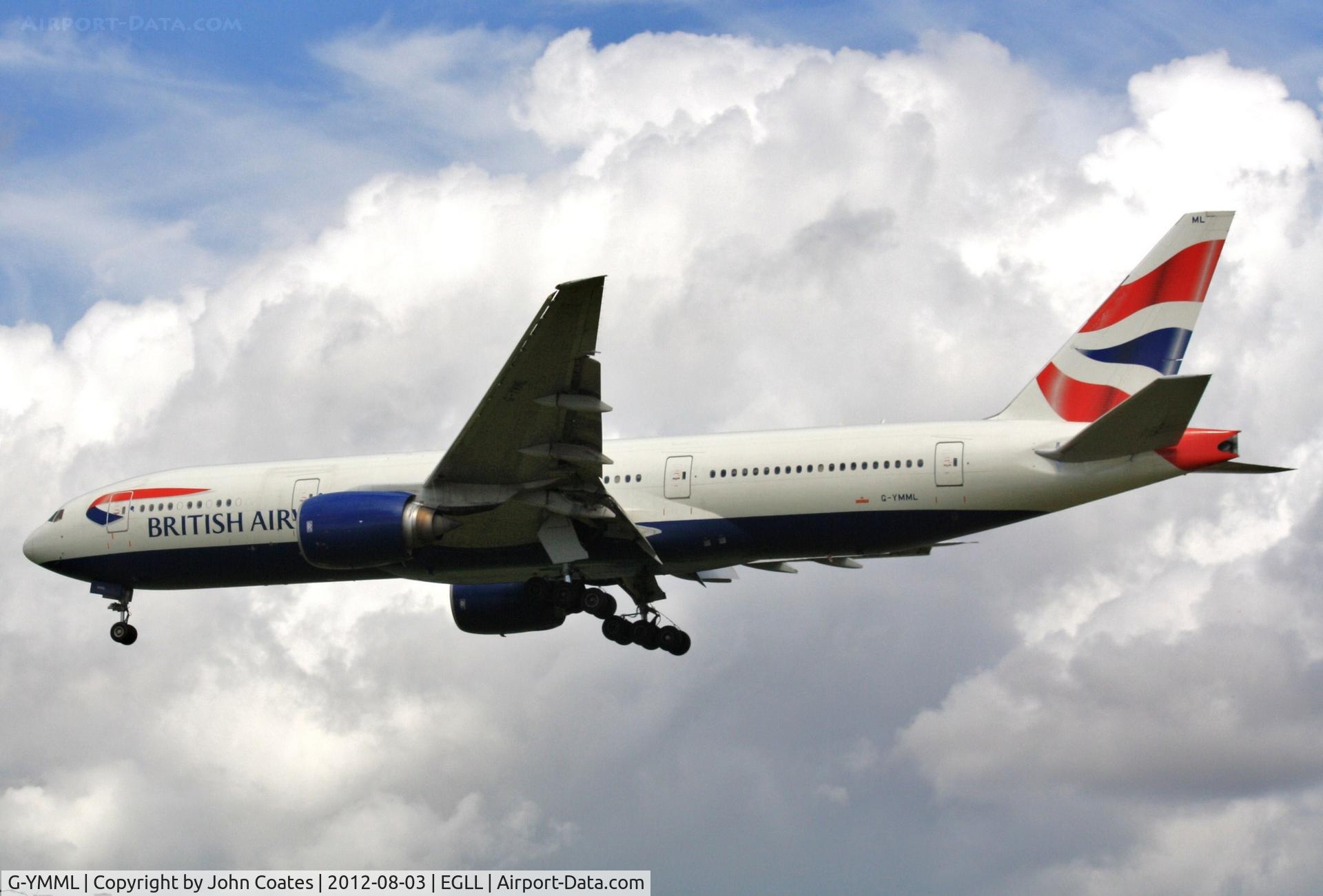 G-YMML, 2001 Boeing 777-236/ER C/N 30313, Finals to 27R