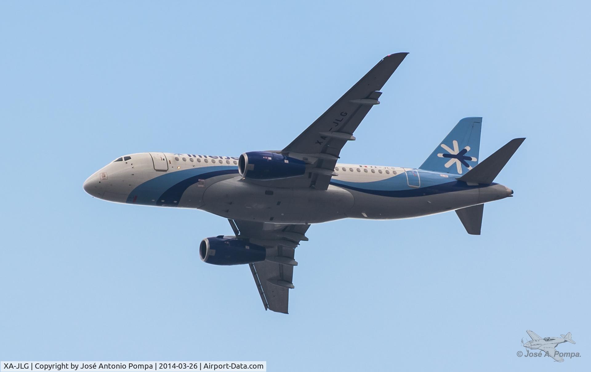 XA-JLG, 2012 Sukhoi Superjet 100-95 C/N 95023, Over Mexico City in approach to MMMX