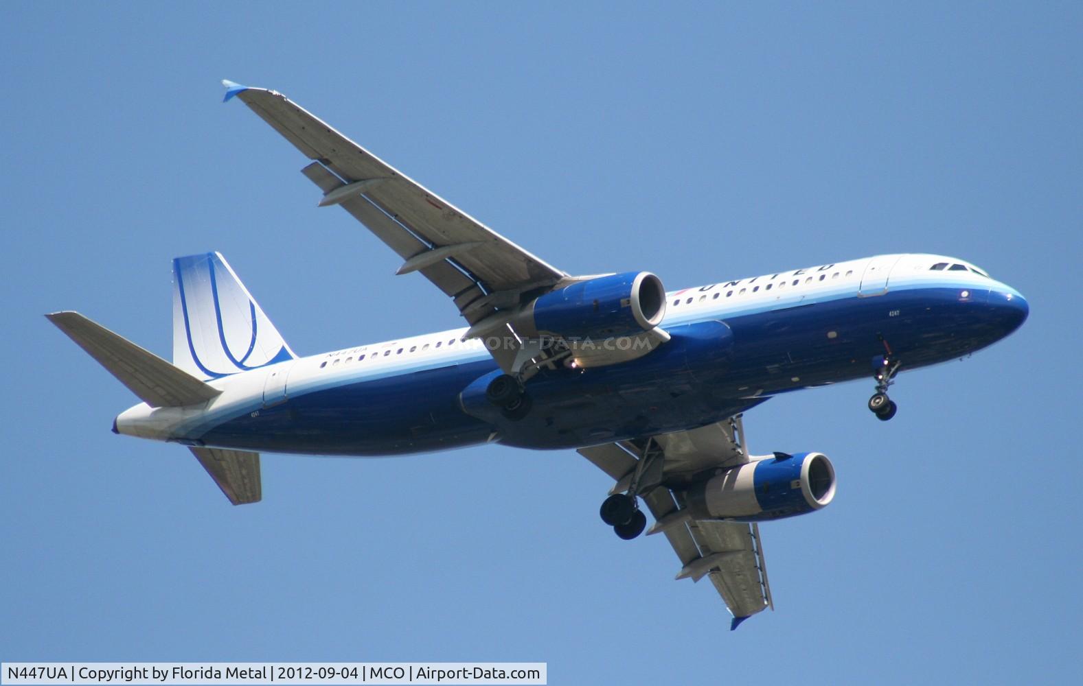 N447UA, 1998 Airbus A320-232 C/N 836, United A320 still in old colors as of 2012