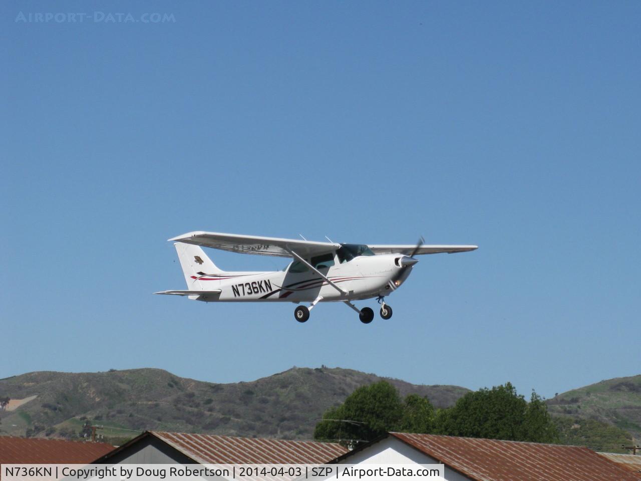 N736KN, 1977 Cessna R172K Hawk XP C/N R1722589, 1977 Cessna R172K HAWK XP II 'Mountain Climber', Continental IO-360-K 195 Hp, 210 Hp by prop STC, nicely refinished, takeoff climb Rwy 04 into santana warm winds