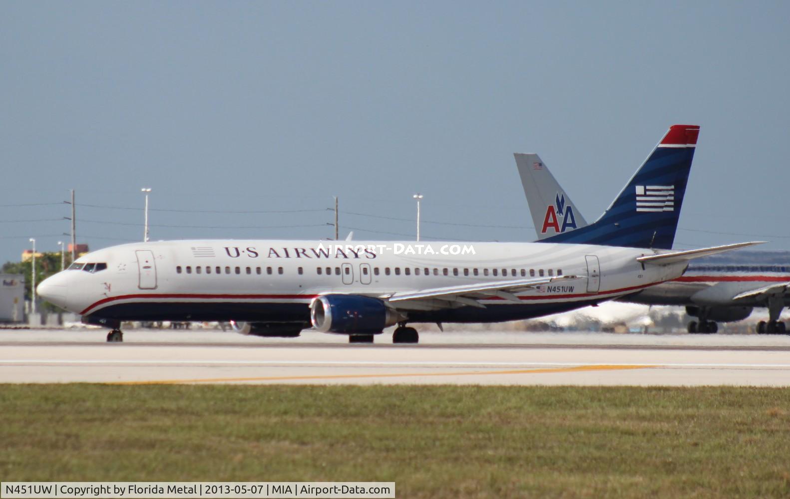 N451UW, 1990 Boeing 737-4B7 C/N 24934, US Airways 737-400