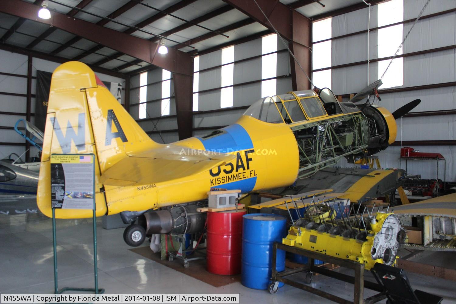 N455WA, 1945 North American SNJ-6 Texan C/N 121-43012, SNJ-6 being worked on at Warbird Adventures