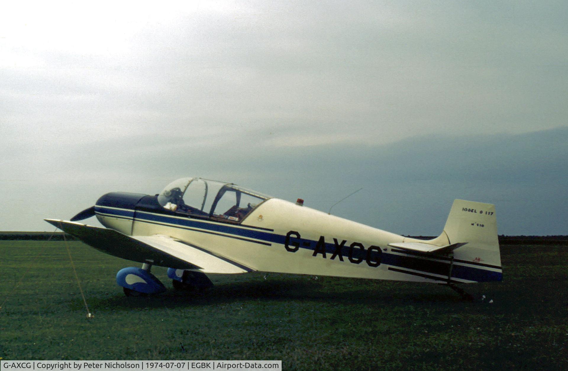 G-AXCG, 1957 SAN Jodel D-117 C/N 510, This Jodel D-117 was present at the Popular Flying Association's 1974 Rally at Sywell.