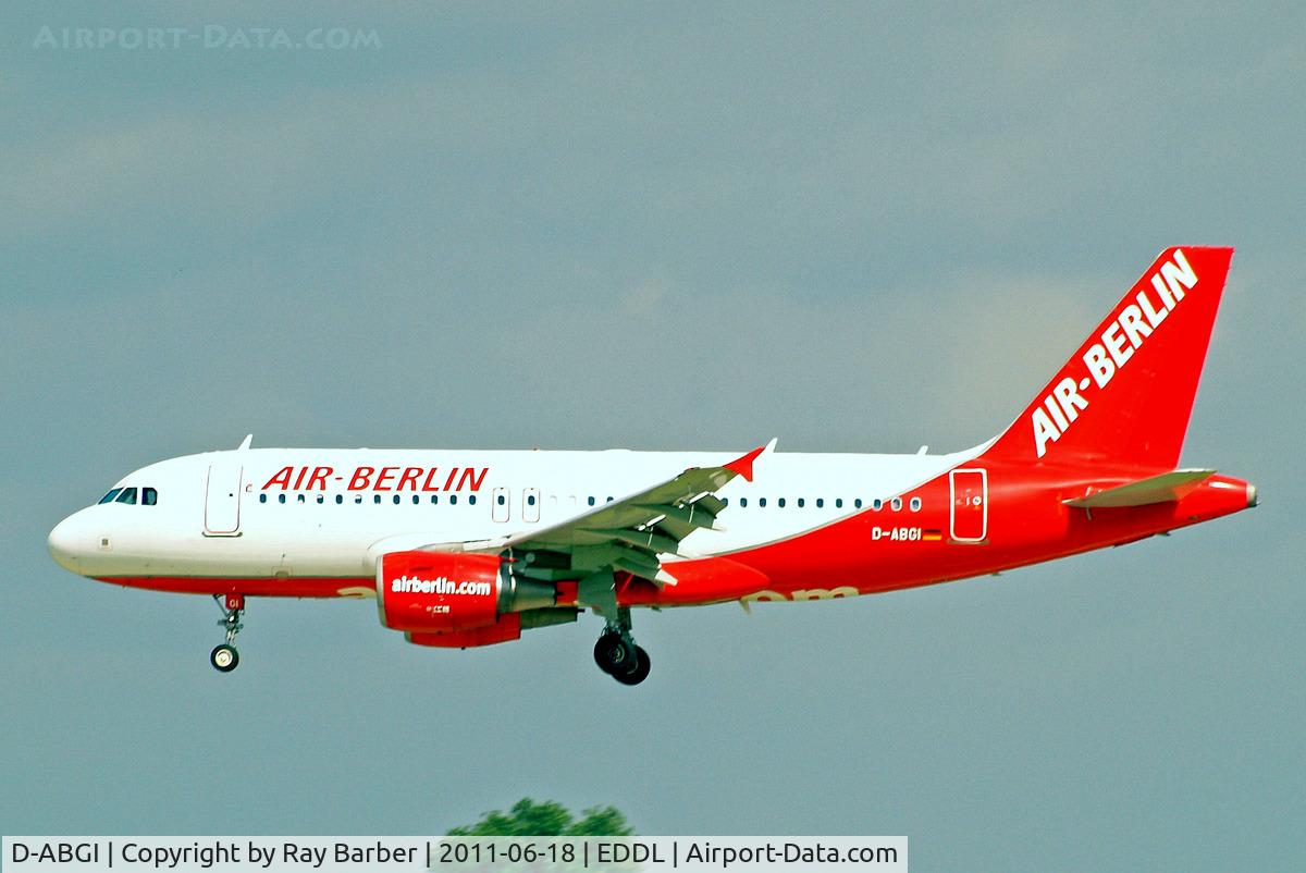 D-ABGI, 2007 Airbus A319-112 C/N 3346, Airbus A319-112 [3346] (Air Berlin) Dusseldorf~D 18/06/2011