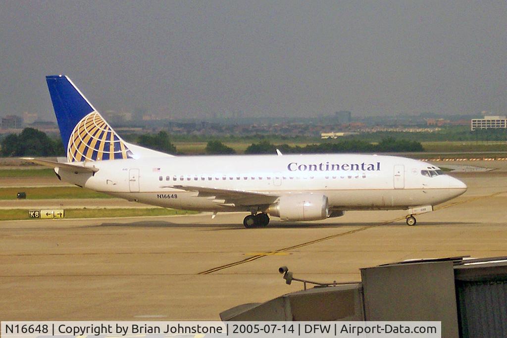N16648, 1997 Boeing 737-524 C/N 28909, N16648 1 B737-524 DFW 14.7.05