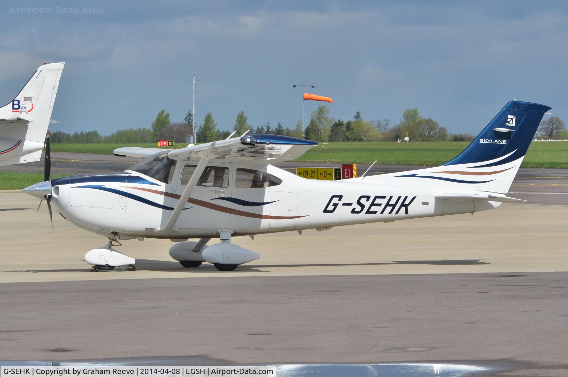 G-SEHK, 2008 Cessna 182T Skylane C/N 18282132, Parked at Norwich.