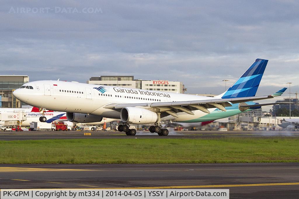 PK-GPM, 2011 Airbus A330-243 C/N 1214, Garuda A330-200 touching down in Sydney