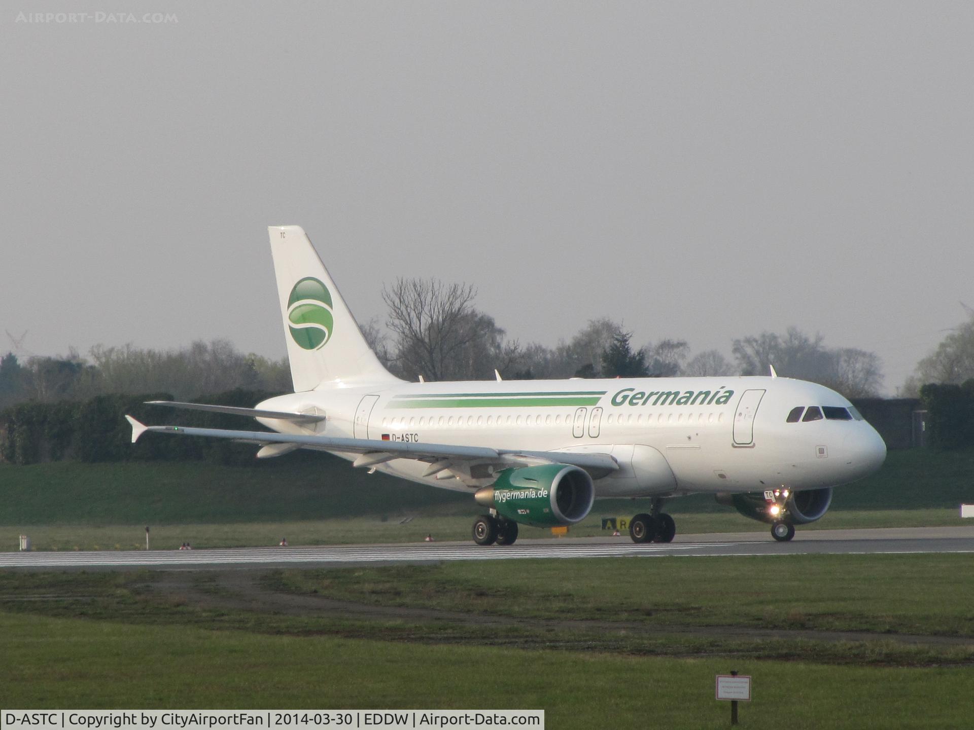 D-ASTC, 2012 Airbus A319-112 C/N 5085, Germania GMI at Bremen