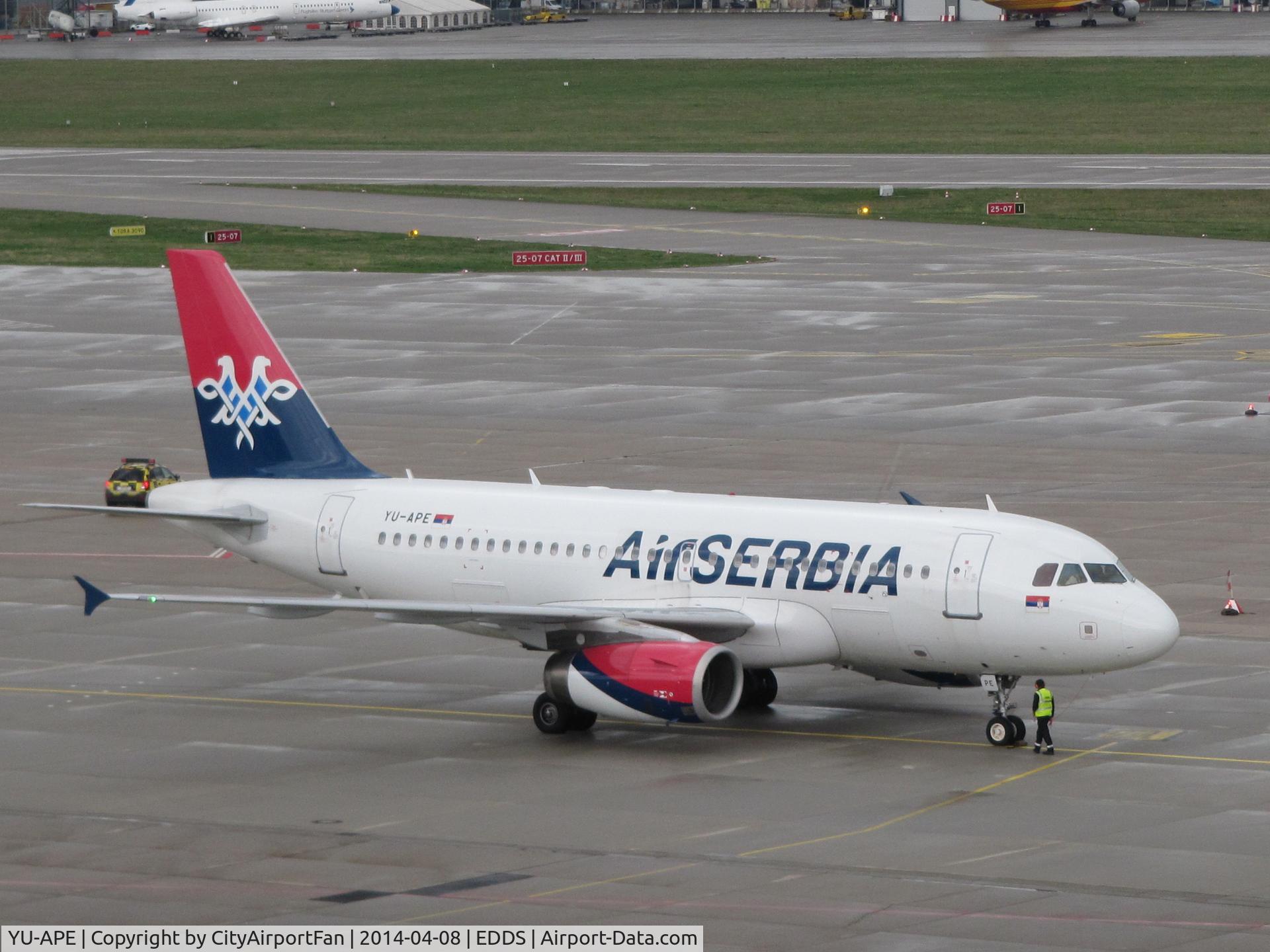YU-APE, 2007 Airbus A319-132 C/N 3252, Air Serbia 319 at Stuttgart