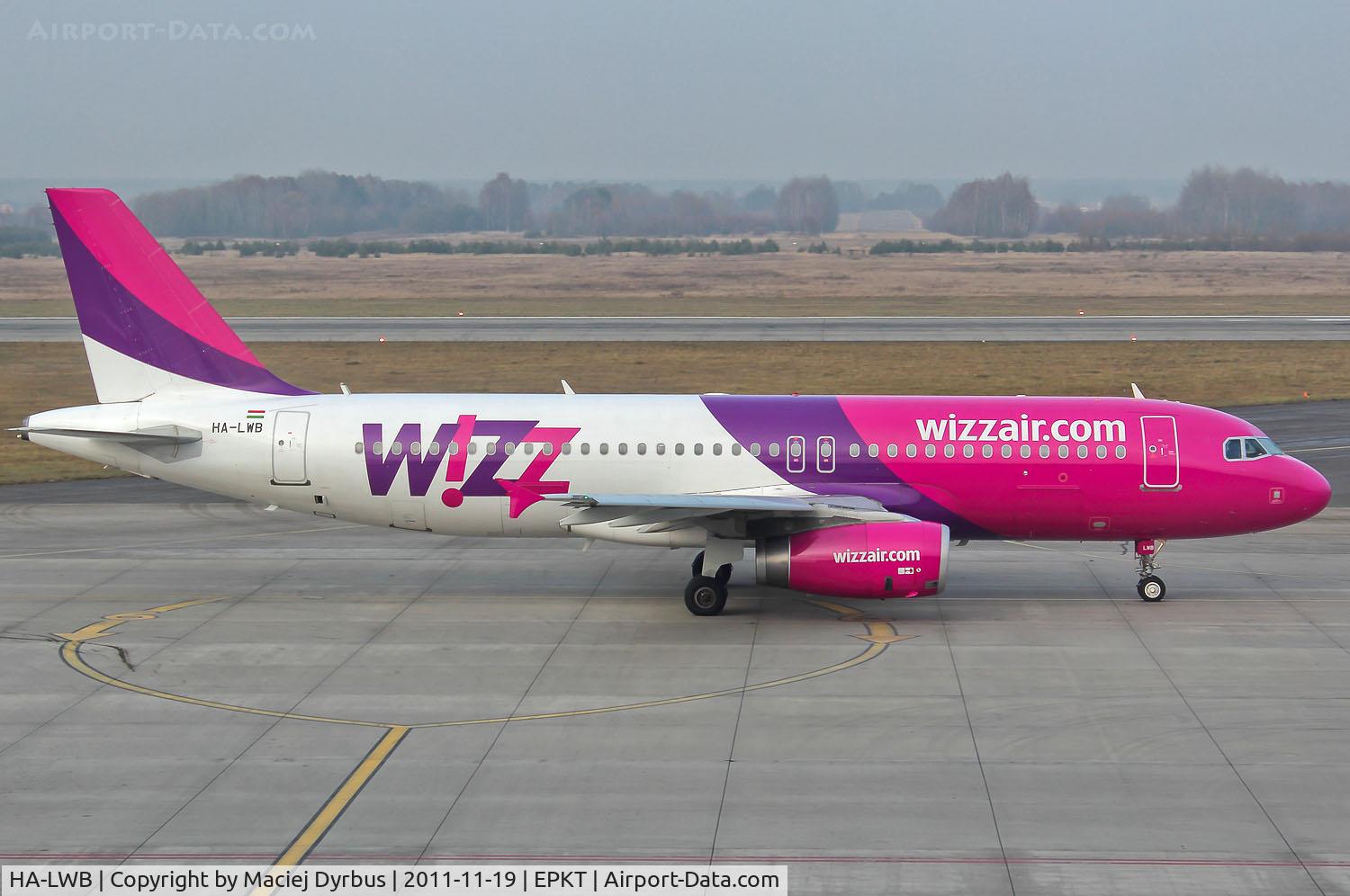 HA-LWB, 2010 Airbus A320-232 C/N 4246, HA-LWB is a very popular visitor to Katowice-Pyrzowice Airport, where Wizzair bases 4 aircraft and operates 20 routes from there, with the new to Stavanger due to begin on 1st April 2012.