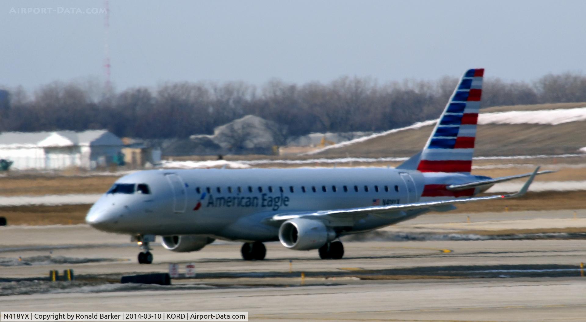 N418YX, 2013 Embraer 175LR (ERJ-170-200LR) C/N 17000383, Taxi Chicago