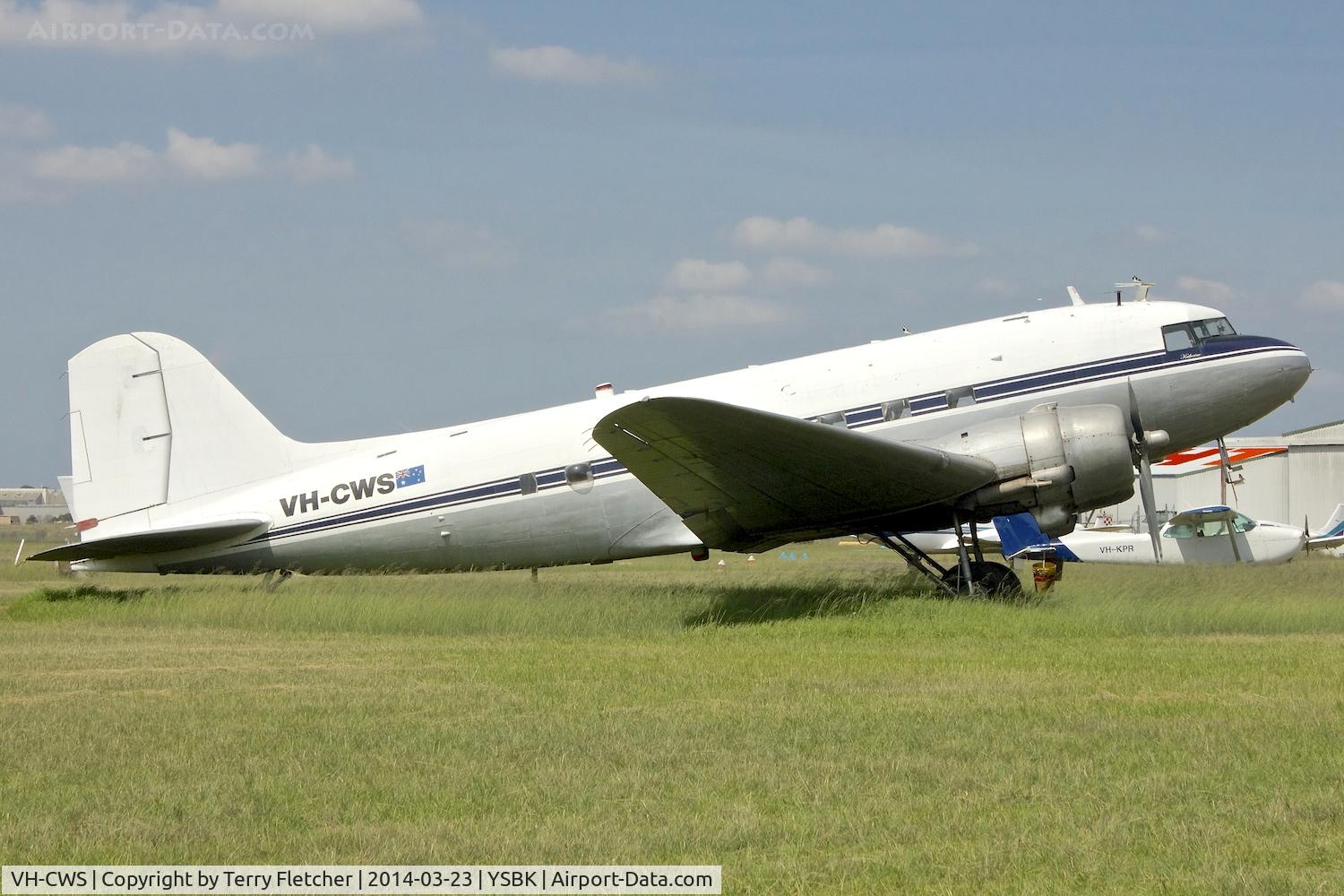 VH-CWS, 1943 Douglas DC3C-S1C3G (C-47A) C/N 9286, 1942 Douglas DC-3C-S1C3G, c/n: 9286  ex 42-23424 and RAAF A65-9 at Bankstown