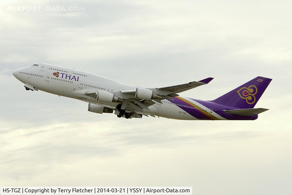 HS-TGZ, 1999 Boeing 747-4D7 C/N 28706, Boeing 747-4D7, c/n: 28706 of Thai at Sydney
