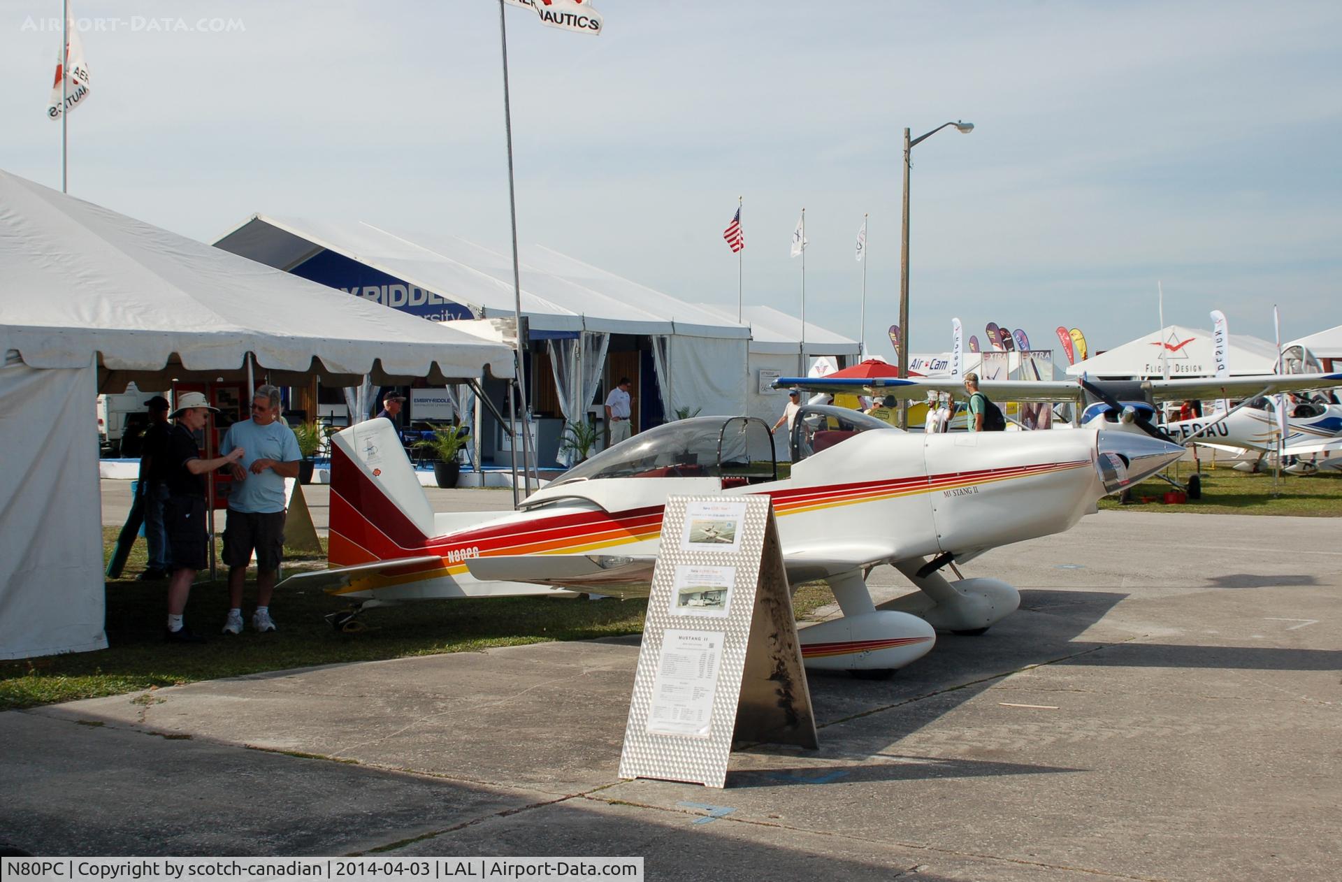 N80PC, 1986 Bushby Mustang II C/N PC-2, 1986 Bushby MUSTANG II, N80PC, at 2014 Sun n Fun, Lakeland Linder Regional Airport, Lakeland, FL