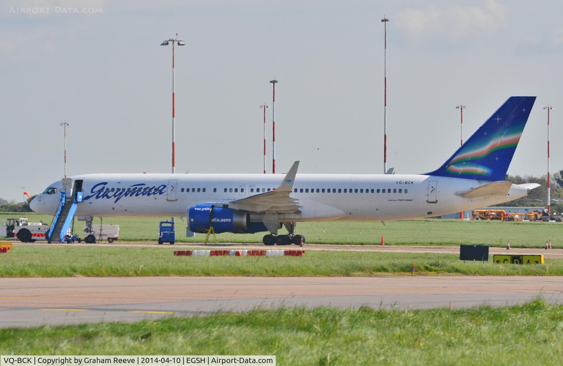 VQ-BCK, 1994 Boeing 757-256 C/N 26245, Parked at Norwich.