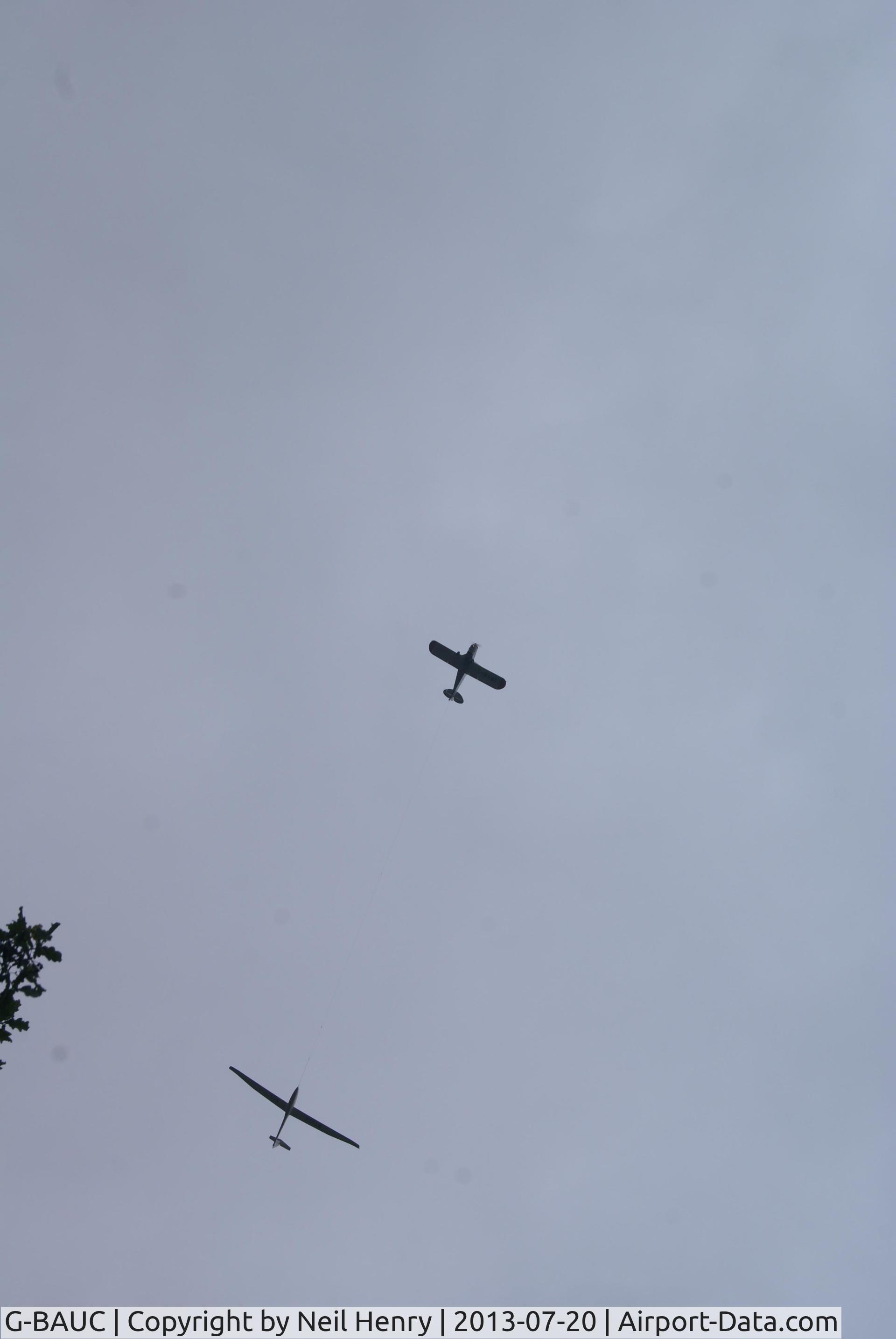 G-BAUC, 1970 Piper PA-25-235 Pawnee C/N 25-5243, Towing glider over Wiggonholt Heath, near Pulborough, West Sussex, UK