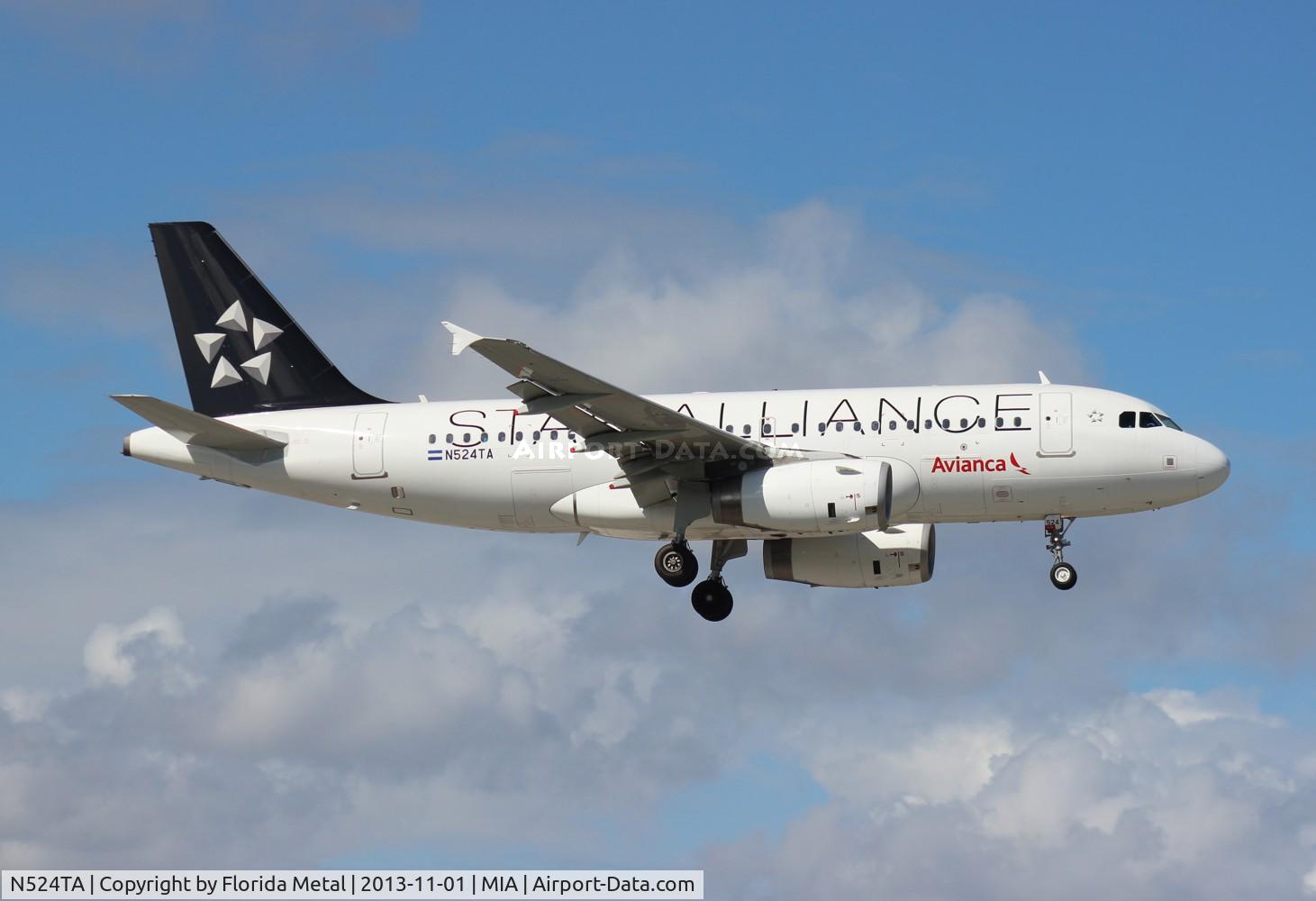 N524TA, 2012 Airbus A319-132 C/N 5280, Avianca Star Alliance A319