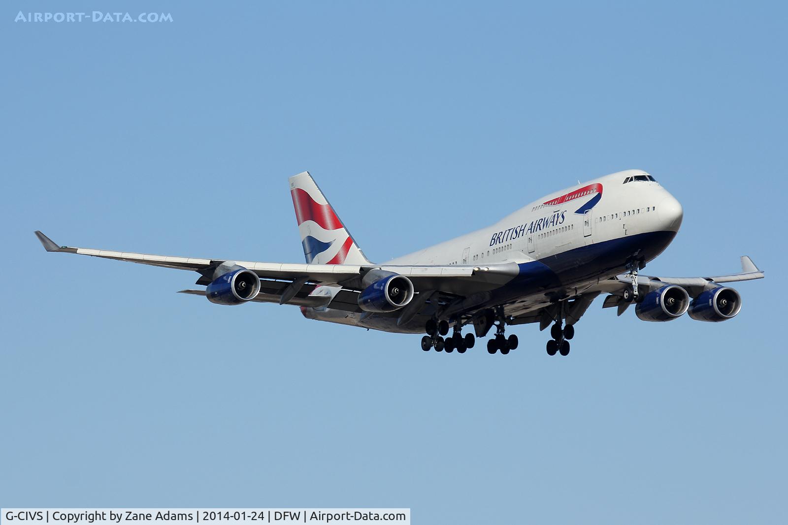G-CIVS, 1998 Boeing 747-436 C/N 28851, Landing at DFW Airport