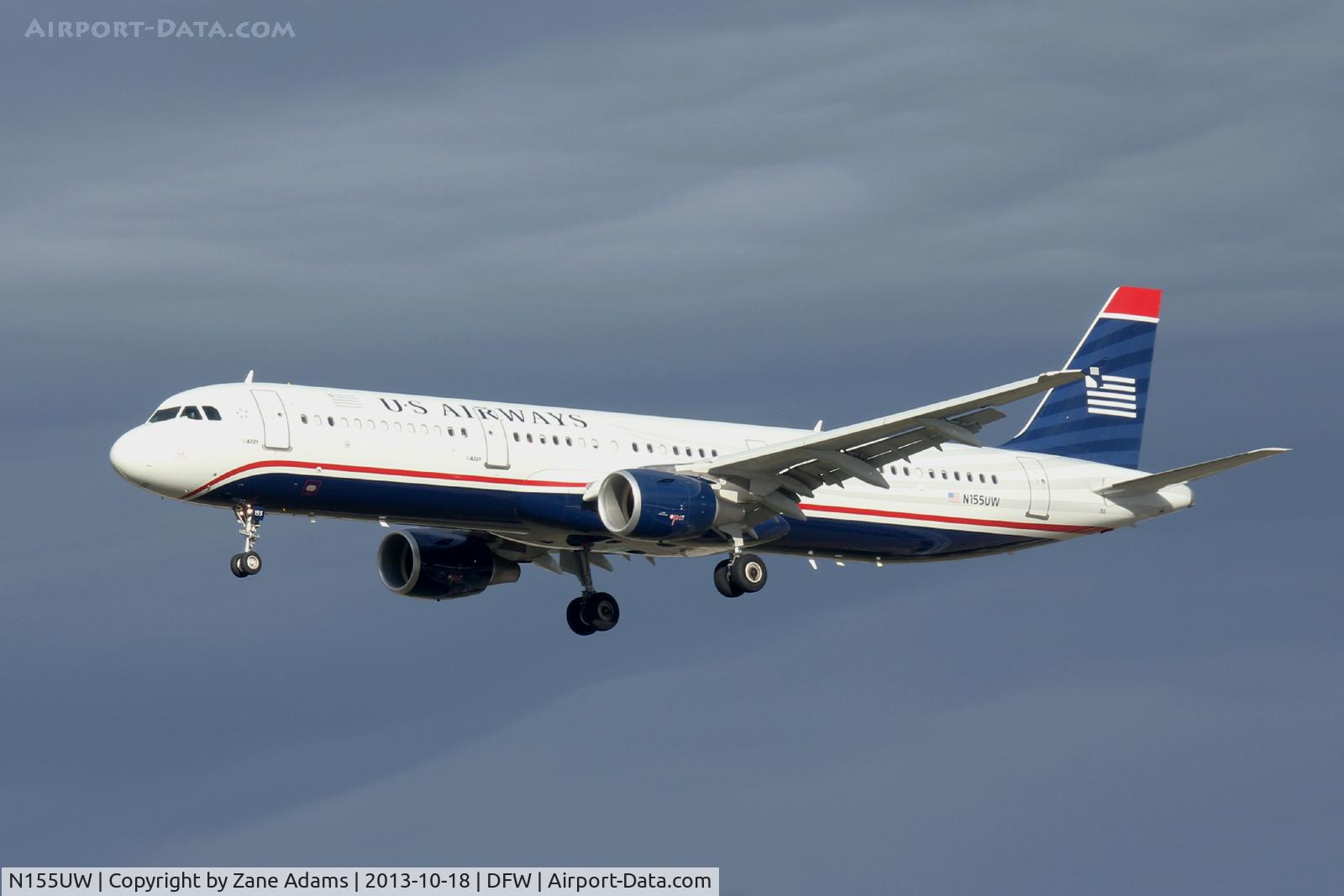N155UW, 2013 Airbus A321-211 C/N 5659, Landing at DFW Airport