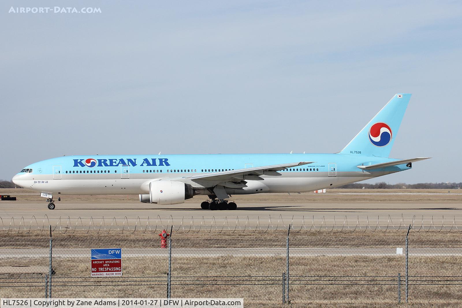 HL7526, 1988 Boeing 777-2B5/ER C/N 27947, At DFW Airport