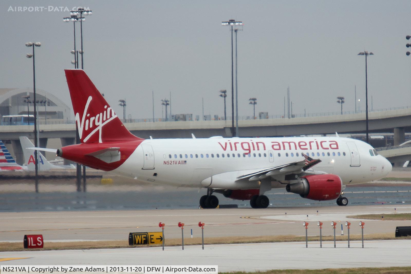 N521VA, 2006 Airbus A319-112 C/N 2773, At DFW Airport