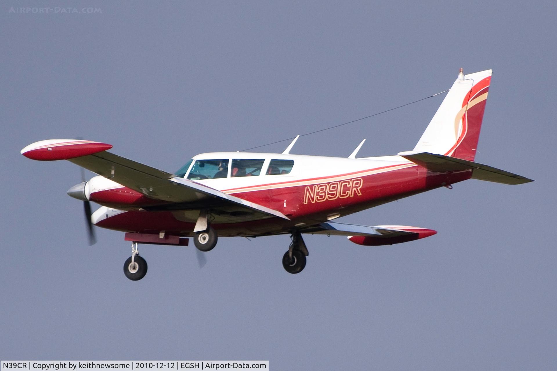 N39CR, 1970 Piper PA-39-160 Twin Comanche C/R C/N 39-4, Landing onto runway 27 !
