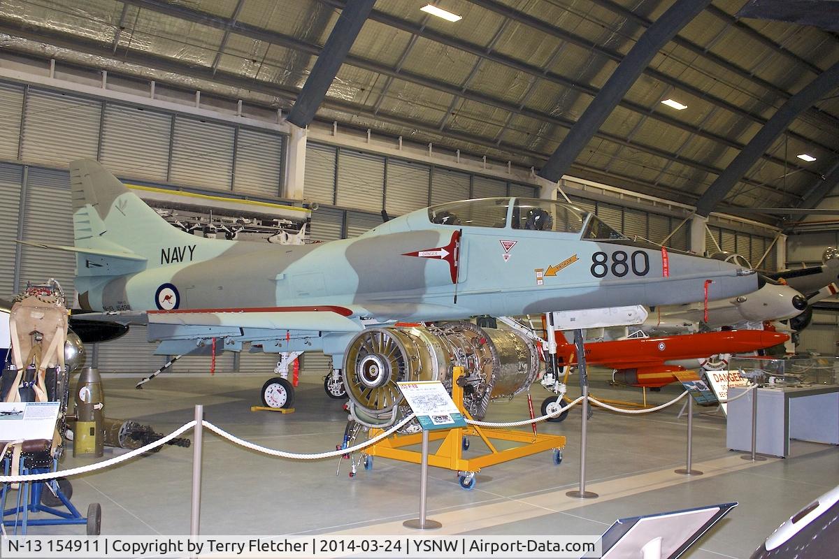 N-13 154911, 1967 McDonnell Douglas TA-4G Skyhawk C/N 13732, Displayed at the  Australian Fleet Air Arm Museum,  a military aerospace museum located at the naval air station HMAS Albatross, near Nowra, New South Wales