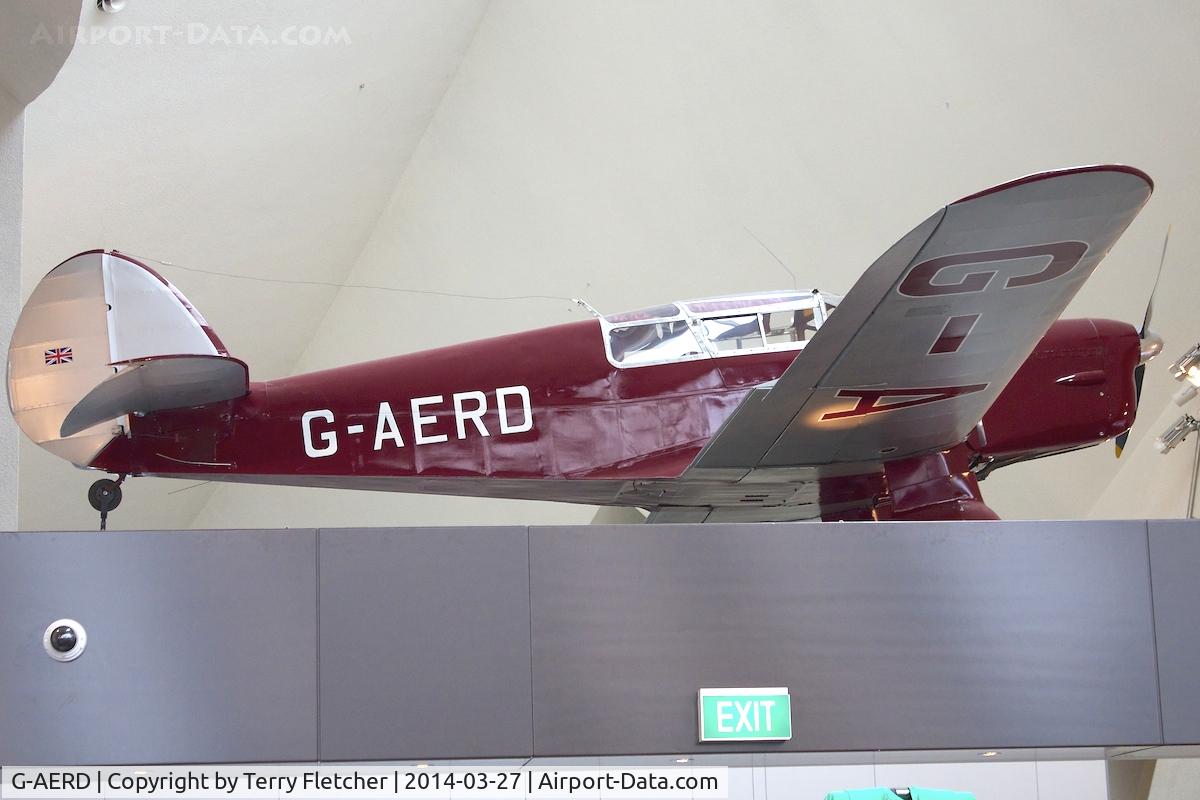 G-AERD, 1937 Percival P-3 Gull Six C/N D65, 1937 Percival P-3 Gull Six, c/n: D65 - in the Foyer of the National Museum of Australia in Canberra