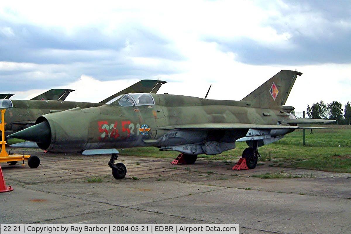 22 21, Mikoyan-Gurevich MiG-21 C/N 94A7215, Mikoyan-Gurevich MiG-21SPS-K Fishbed [94A7215] (German Air Force) Rothenburg-Gorlitz~D 21/05/2004