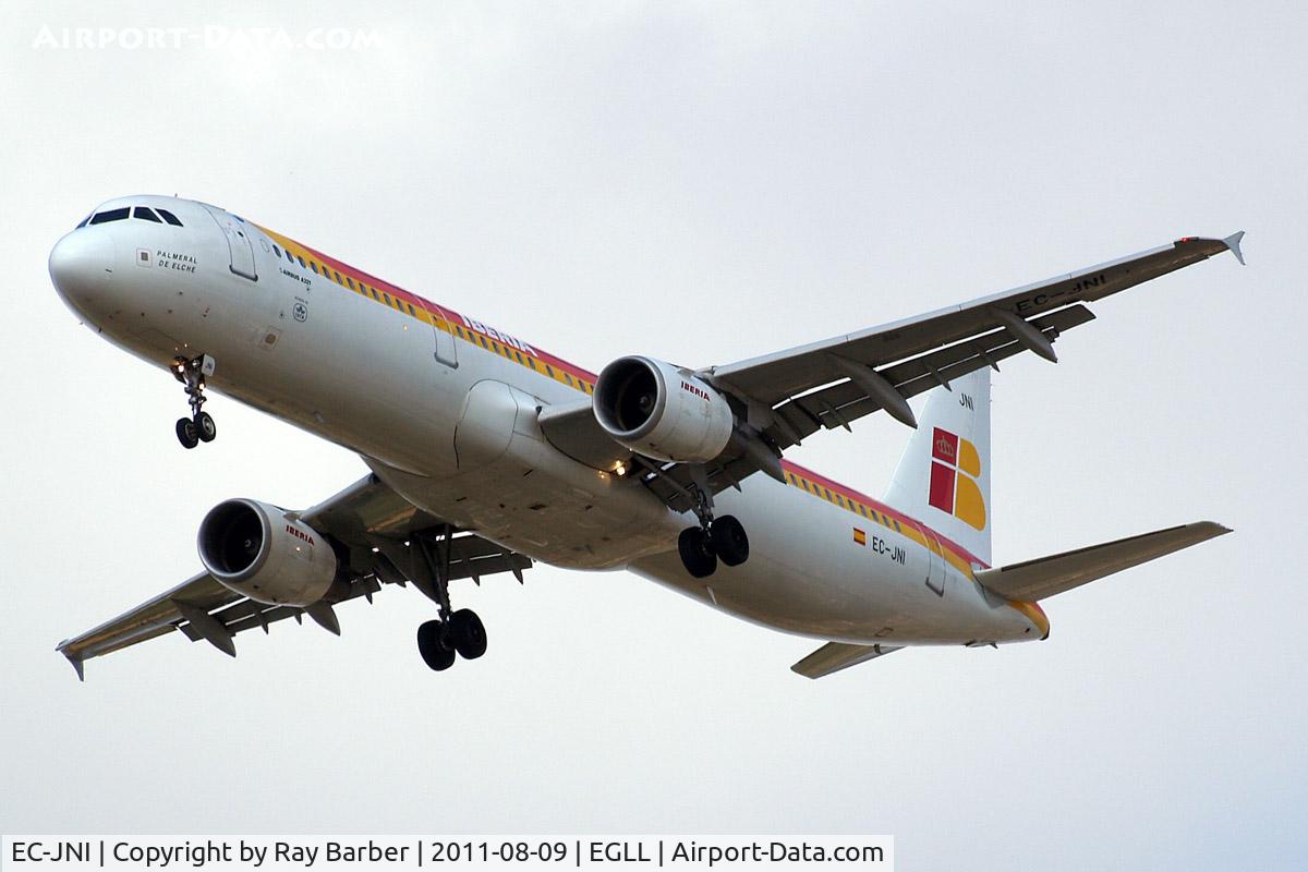 EC-JNI, 2004 Airbus A321-211 C/N 2270, Airbus A321-211 [2270] (Iberia) Home~G 09/08/2011. On approach 27R.