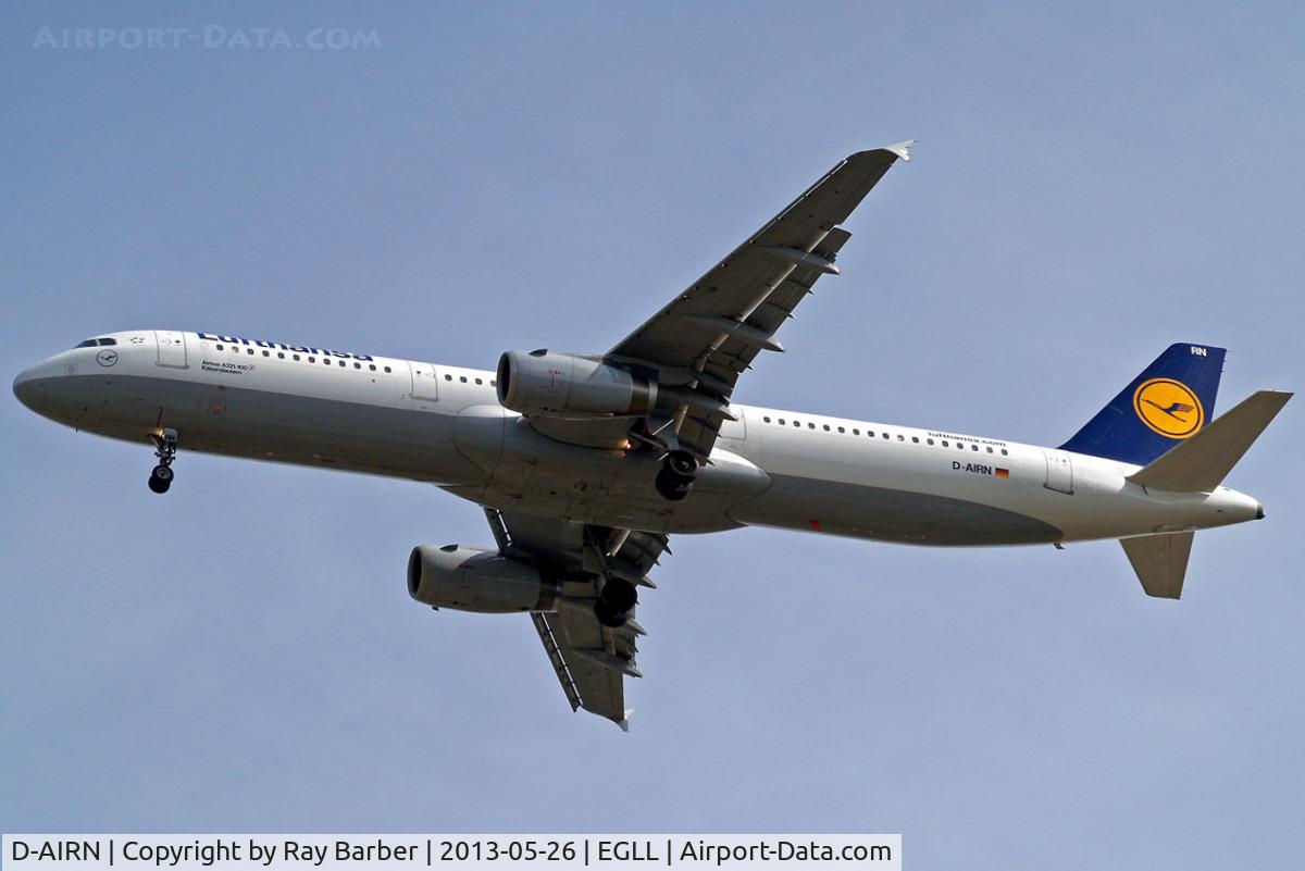 D-AIRN, 1995 Airbus A321-131 C/N 0560, Airbus A321-131 [0560] (Lufthansa) Home~G 26/05/2013. On approach 27R.