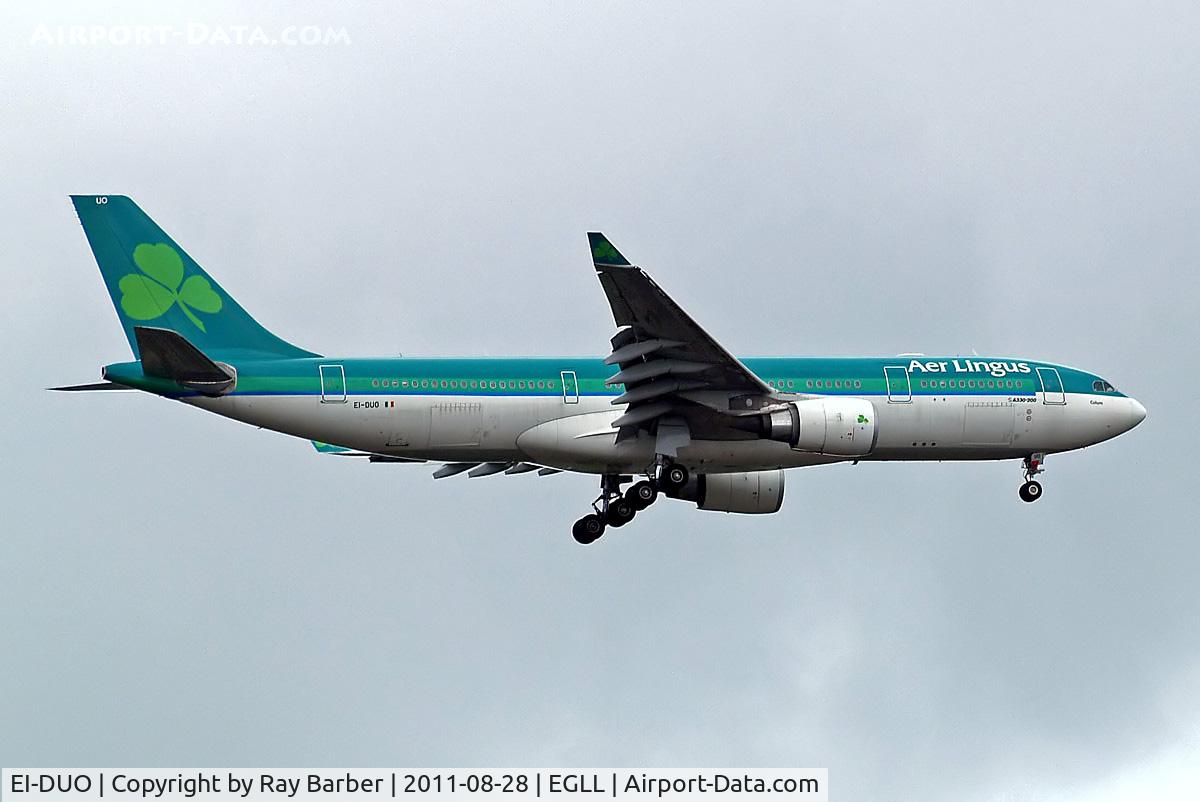 EI-DUO, 2007 Airbus A330-202 C/N 841, Airbus A330-203 [841] (Aer Lingus) Home~G 28/08/2011. On approach 27L.
