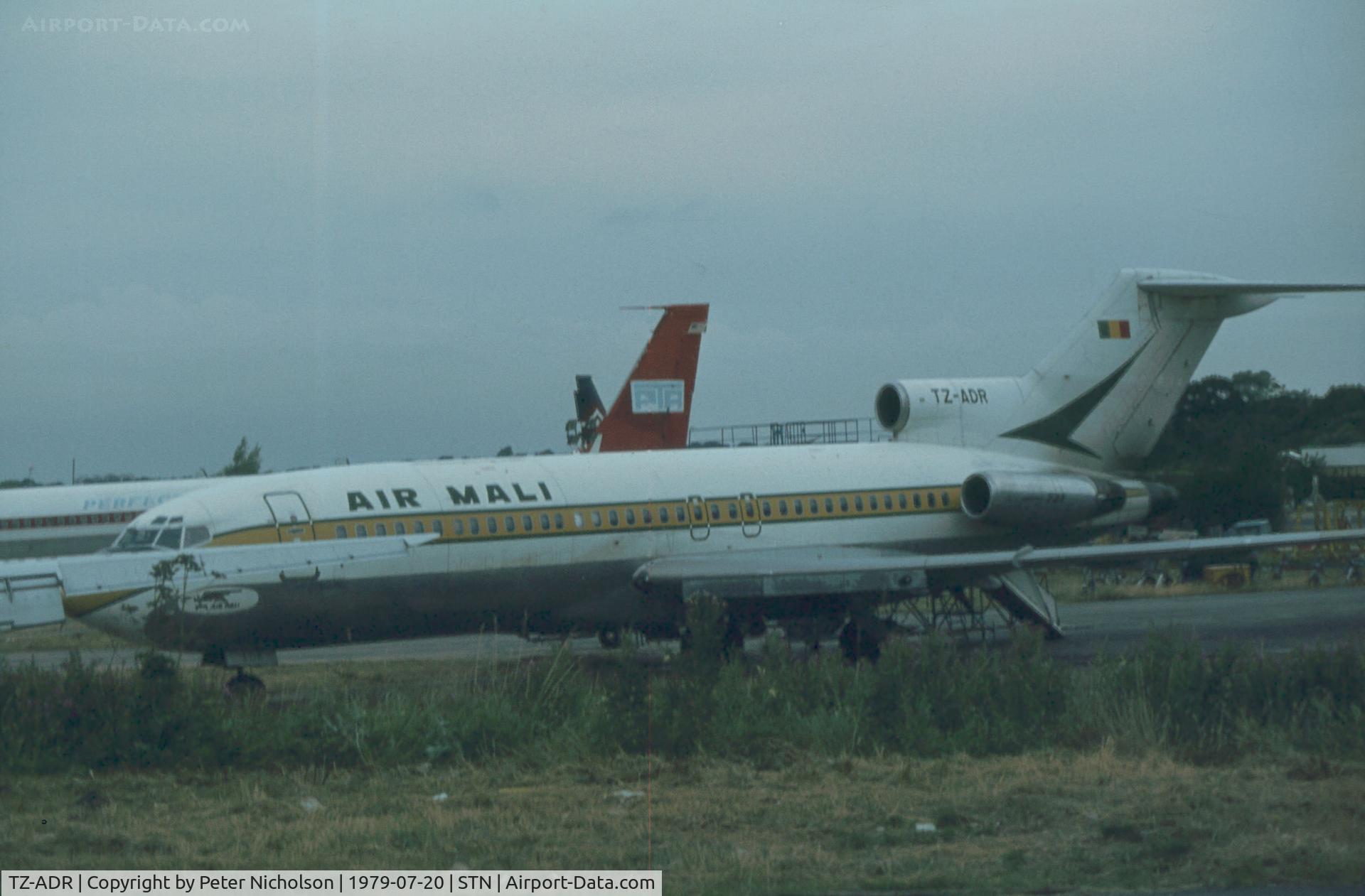 TZ-ADR, 1967 Boeing 727-173C C/N 19509, This Boeing 727-173C of Air Mali was seen at Stansted in the Summer of 1979.