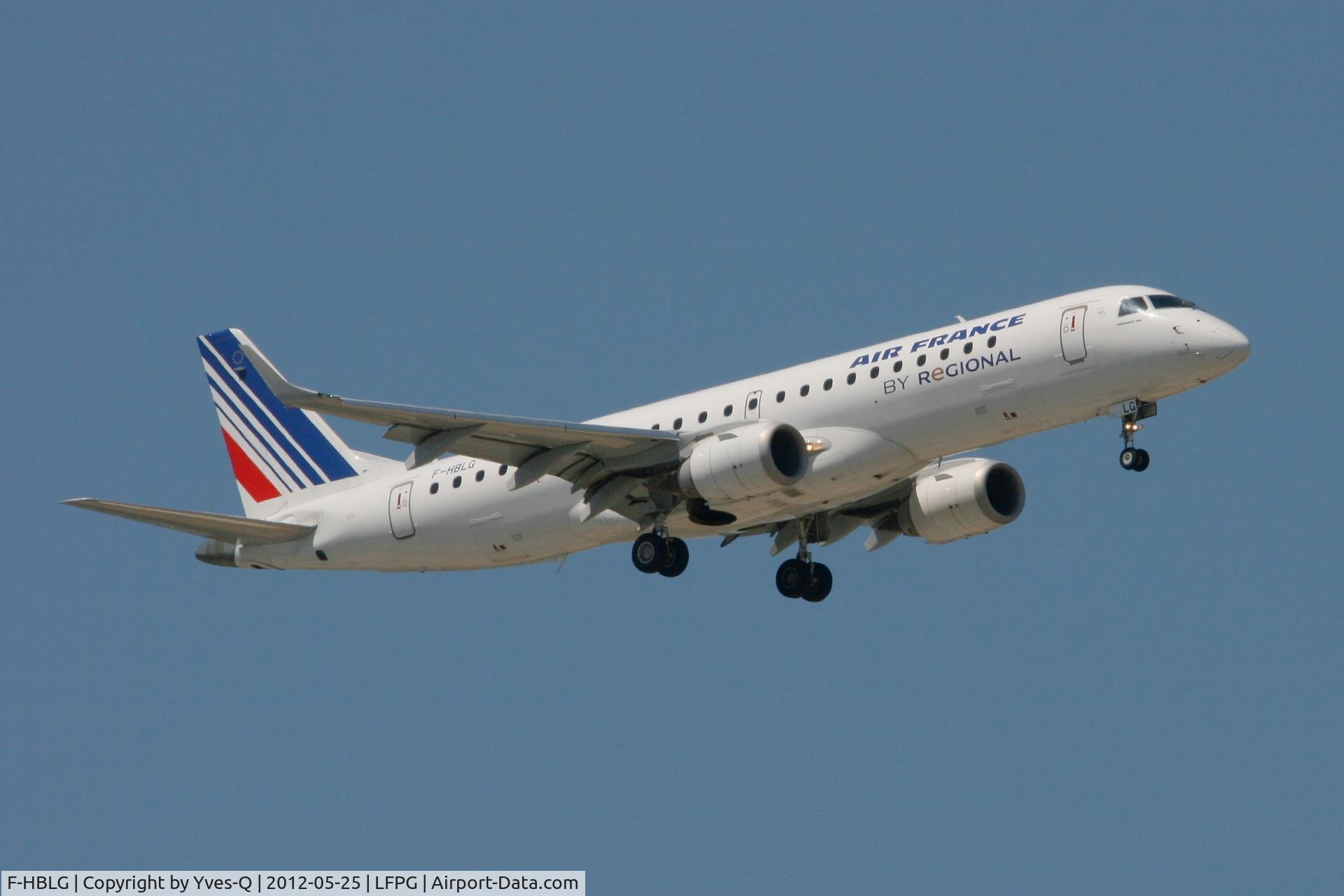 F-HBLG, 2009 Embraer 190LR (ERJ-190-100LR) C/N 19000254, Embraer 190AR, Landing Rwy 08R, Roissy Charles De Gaulle Airport (LFPG - CDG)