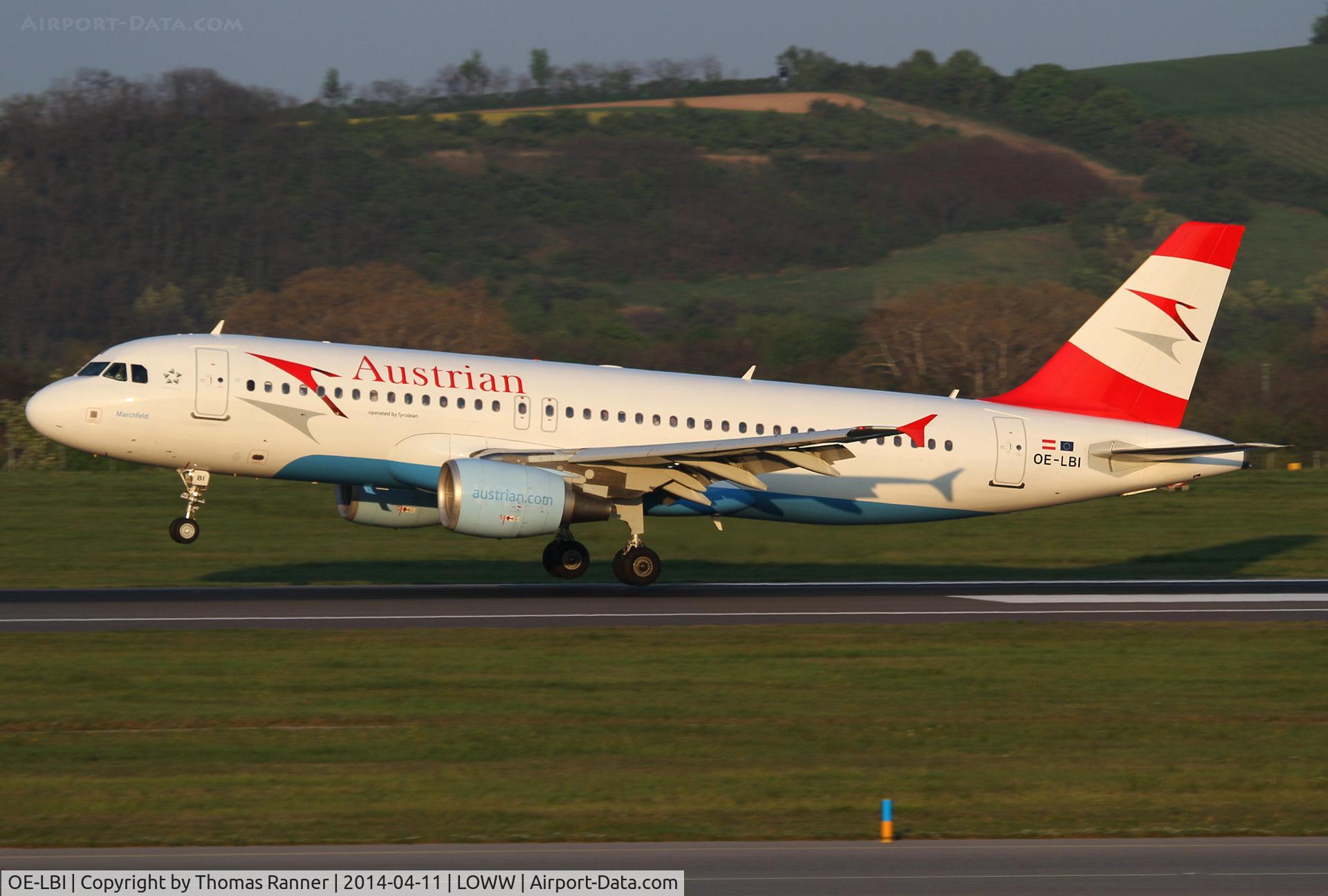 OE-LBI, 2003 Airbus A320-214 C/N 1937, Austrian A320