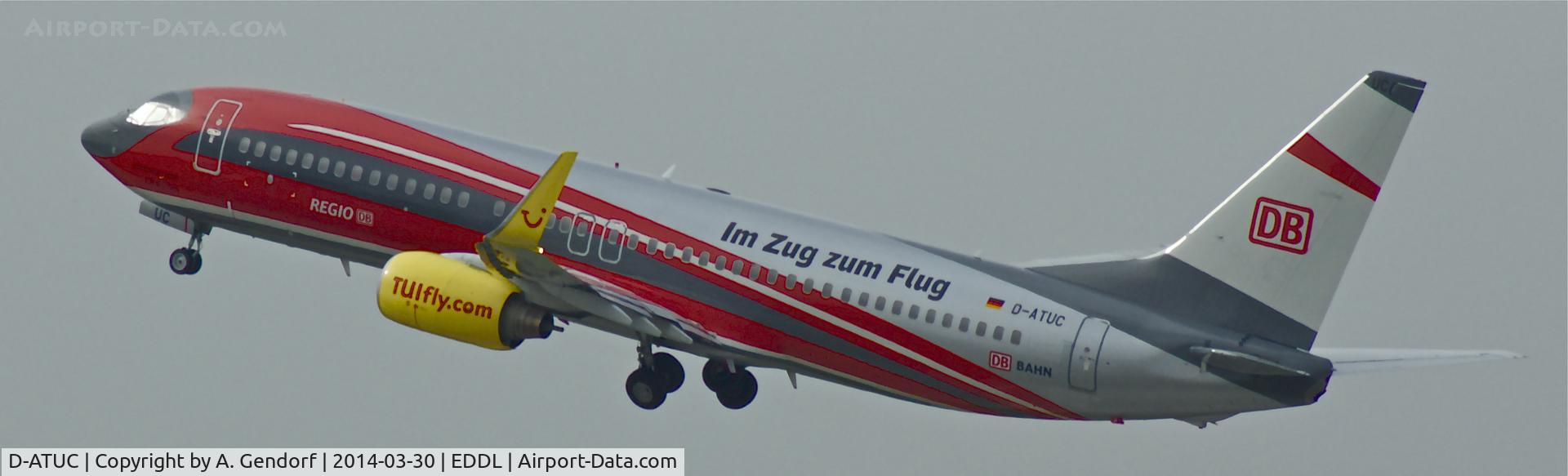 D-ATUC, 2006 Boeing 737-8K5 C/N 34684, TUiFly (DB-Regio cs.), is here climbing out at Düsseldorf Int'l(EDDL)