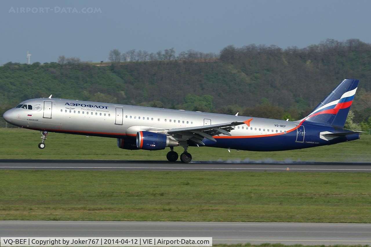 VQ-BEF, 2009 Airbus A321-211 C/N 4103, Aeroflot