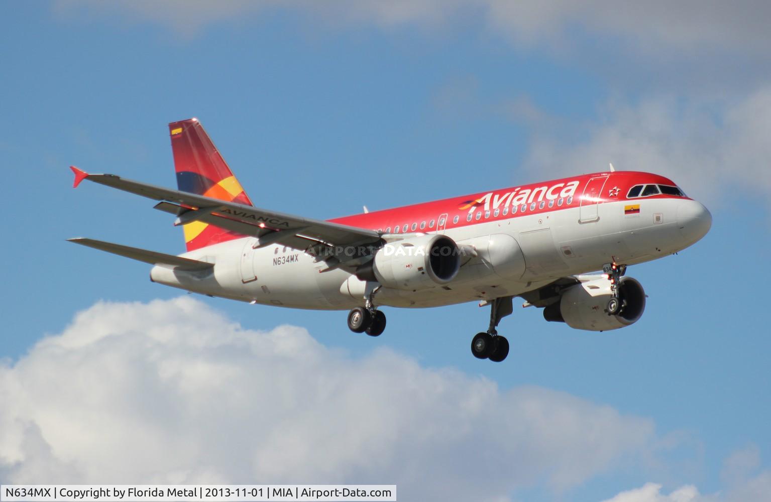 N634MX, 2001 Airbus A319-112 C/N 1634, Avianca A319