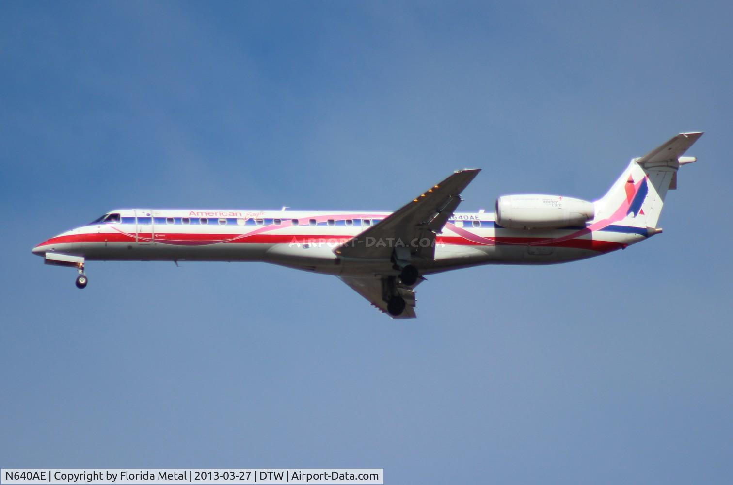 N640AE, 1999 Embraer ERJ-145LR (EMB-145LR) C/N 145183, American Eagle Breast Cancer Awareness E145