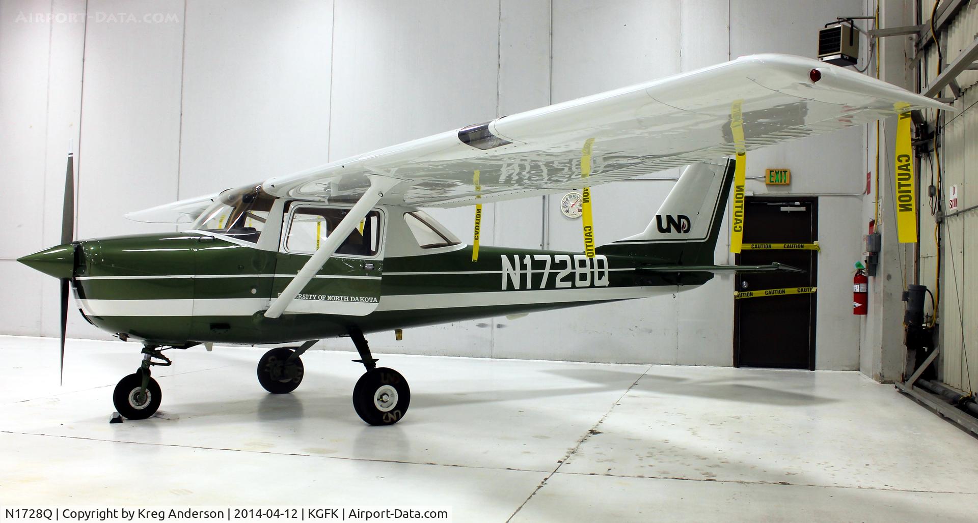 N1728Q, 1970 Cessna A150K Aerobat C/N A15071920, Cessna A150K owned by the University of North Dakota on display at UND Aerospace.