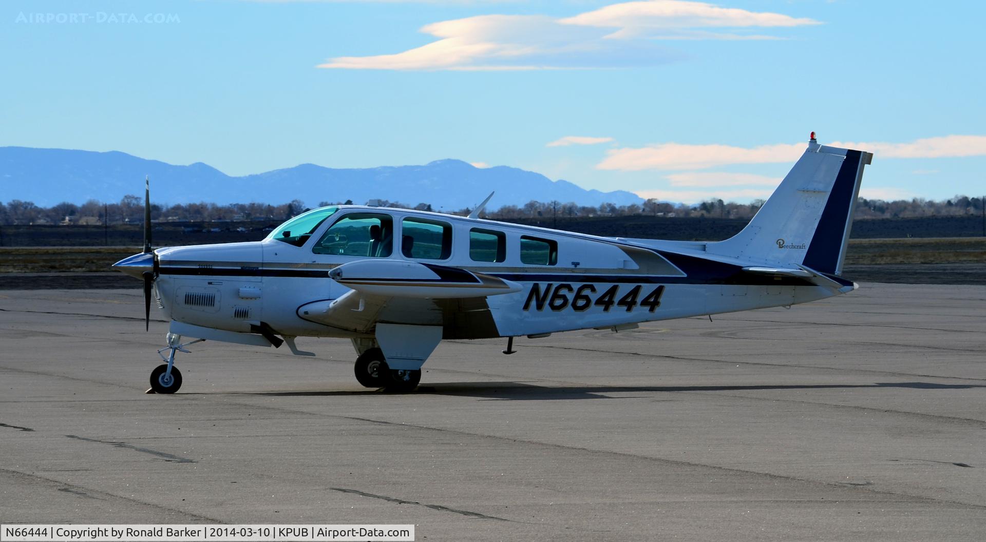 N66444, Beech A36TC Bonanza 36 C/N EA-12, On the ramp Pueblo