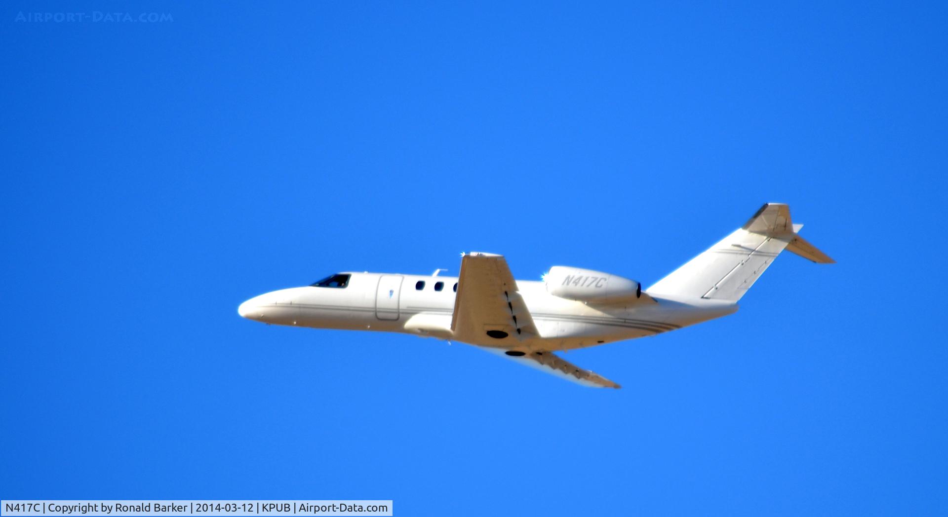N417C, 2010 Cessna 525C CitationJet CJ4 C/N 525C-0021, Departure Pueblo