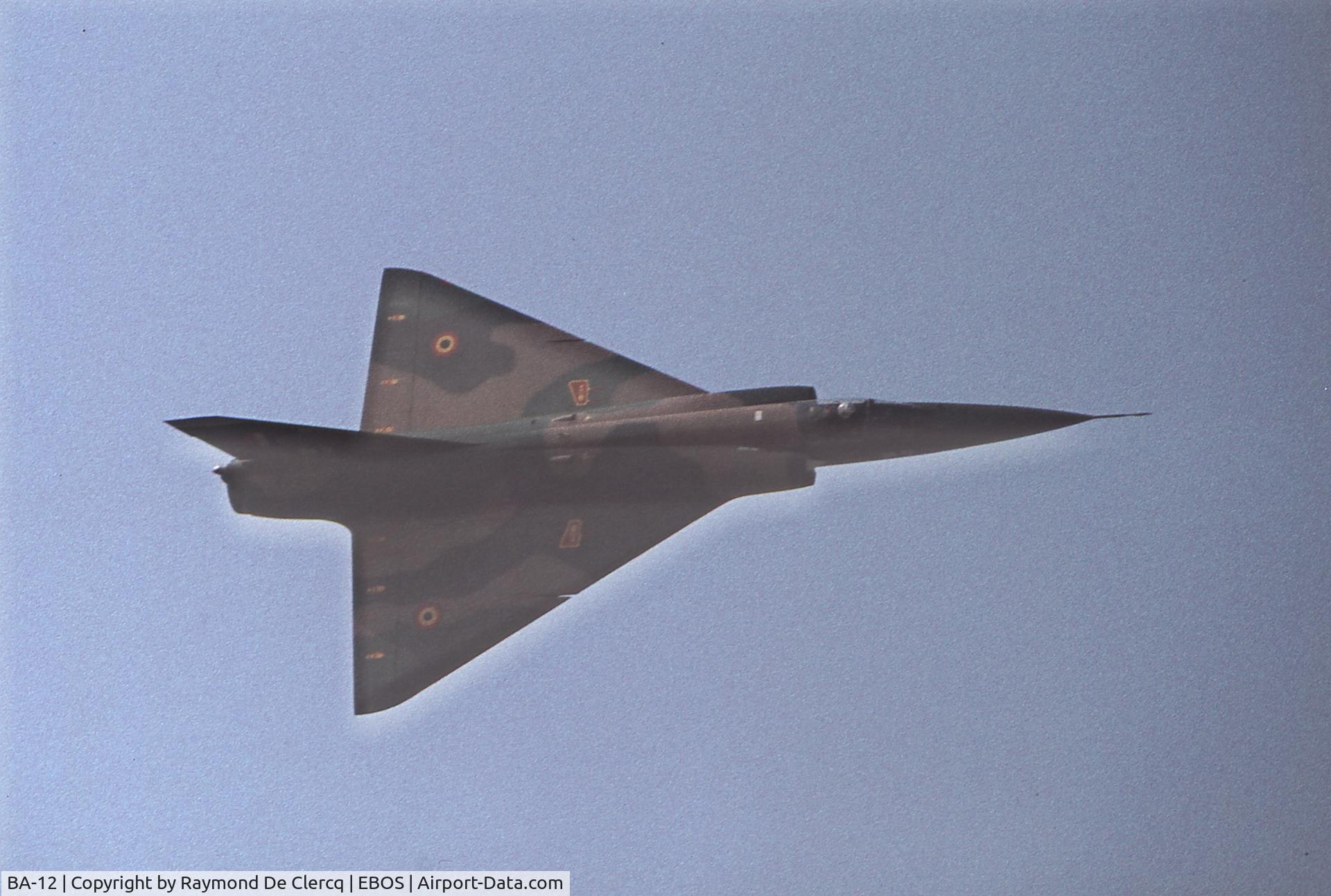 BA-12, 1970 Dassault Mirage 5BA C/N 012, Airshow Ostend ,Summer 1975
Aircraft crashed at Bertrix on 15-09-1975.